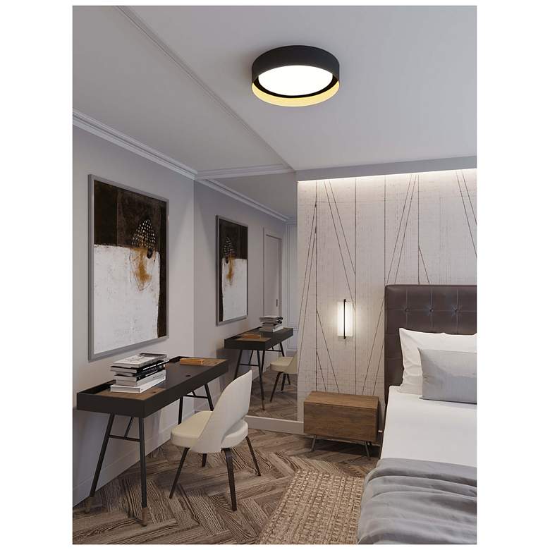 Image 2 Reveal 12" LED Flush Mount - Black/Gold more views