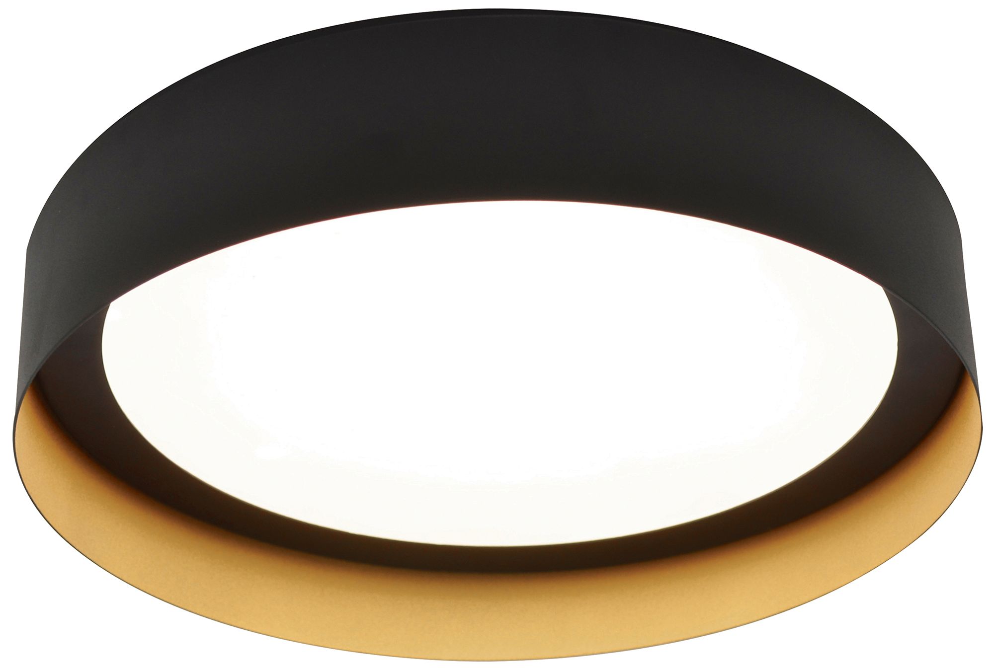 Image 2 Reveal 12" Wide Black, Gold, White LED Flush Mount