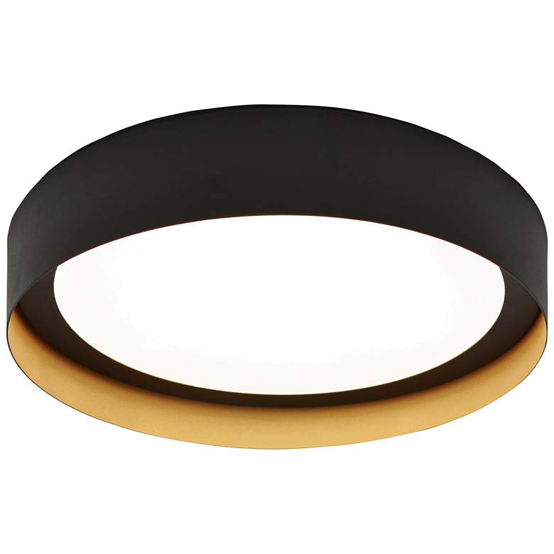 Image 2 Reveal 16 inch Wide Black And Gold Edge-Lit LED Ceiling Light