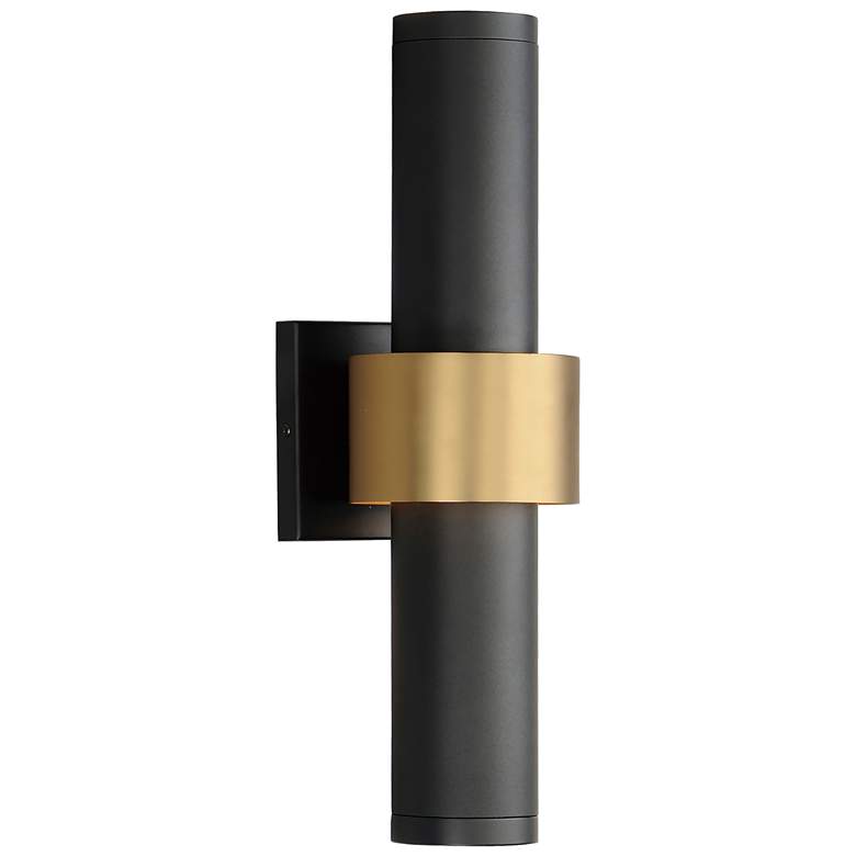 Image 1 Reveal Large LED Outdoor Wall Sconce Black / Gold