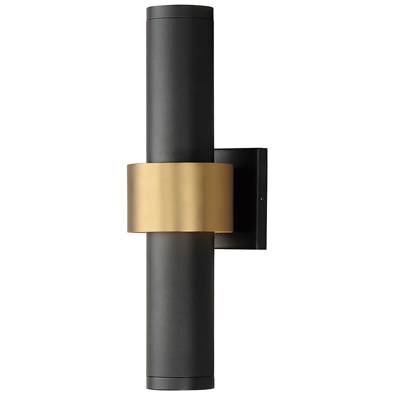 Image 1 Reveal Large LED Outdoor Wall Sconce Black / Gold