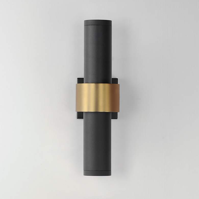 Image 2 Reveal Large LED Outdoor Wall Sconce Black / Gold more views