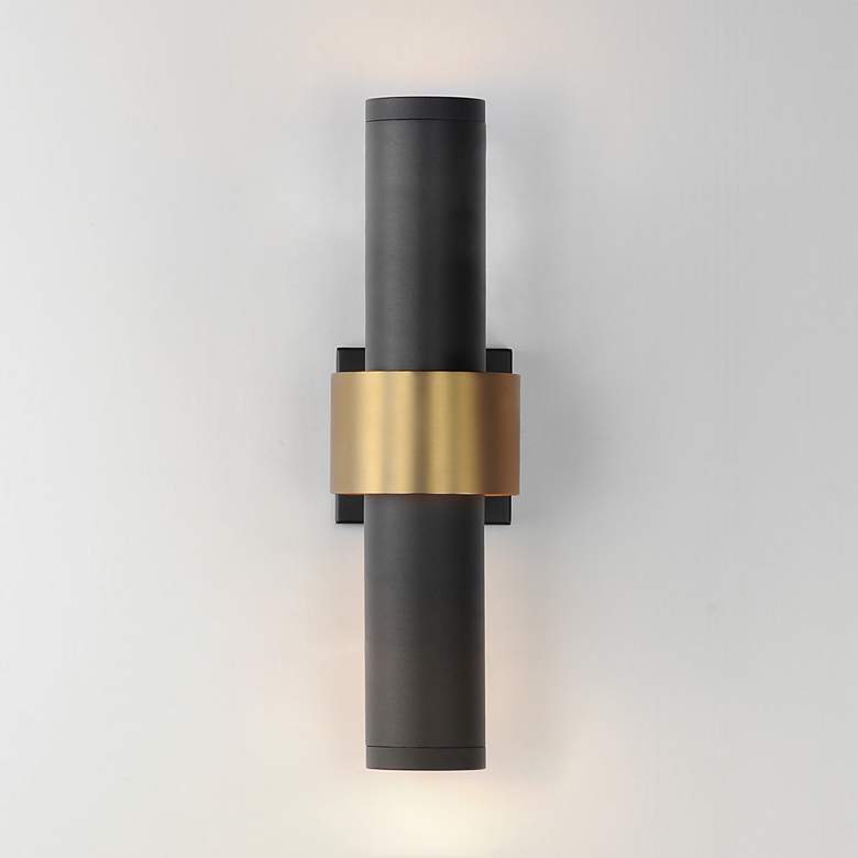 Image 3 Reveal Large LED Outdoor Wall Sconce Black / Gold more views