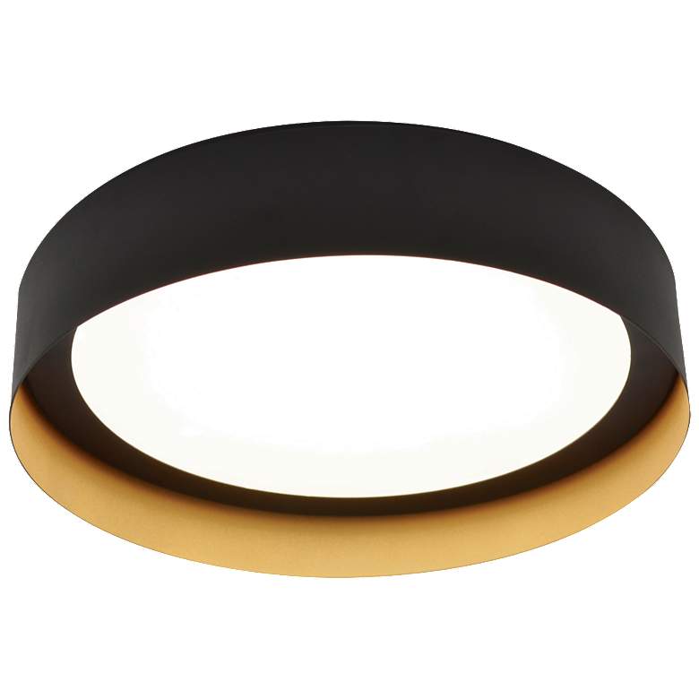 Image 1 Reveal LED Flush Mount - 12" - Black/Gold