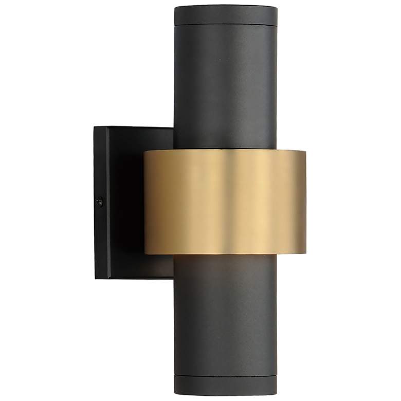 Image 1 Reveal Medium LED Outdoor Wall Sconce Black / Gold