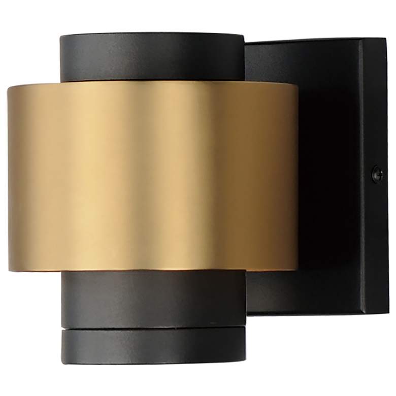 Image 1 Reveal Small LED Outdoor Wall Sconce Black / Gold