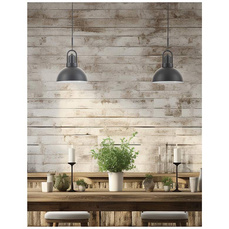 Image 2 Reveka 10" Wide Matte Black Finish Pendant more views
