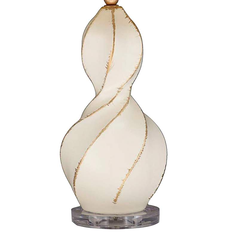 Image 4 Revelation 32 inch Ivory Ceramic Twist Table Lamp with Gold Shade more views