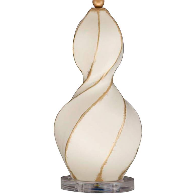 Image 4 Revelation Ivory 32 inch Cream Shade Ceramic Twist Table Lamp more views