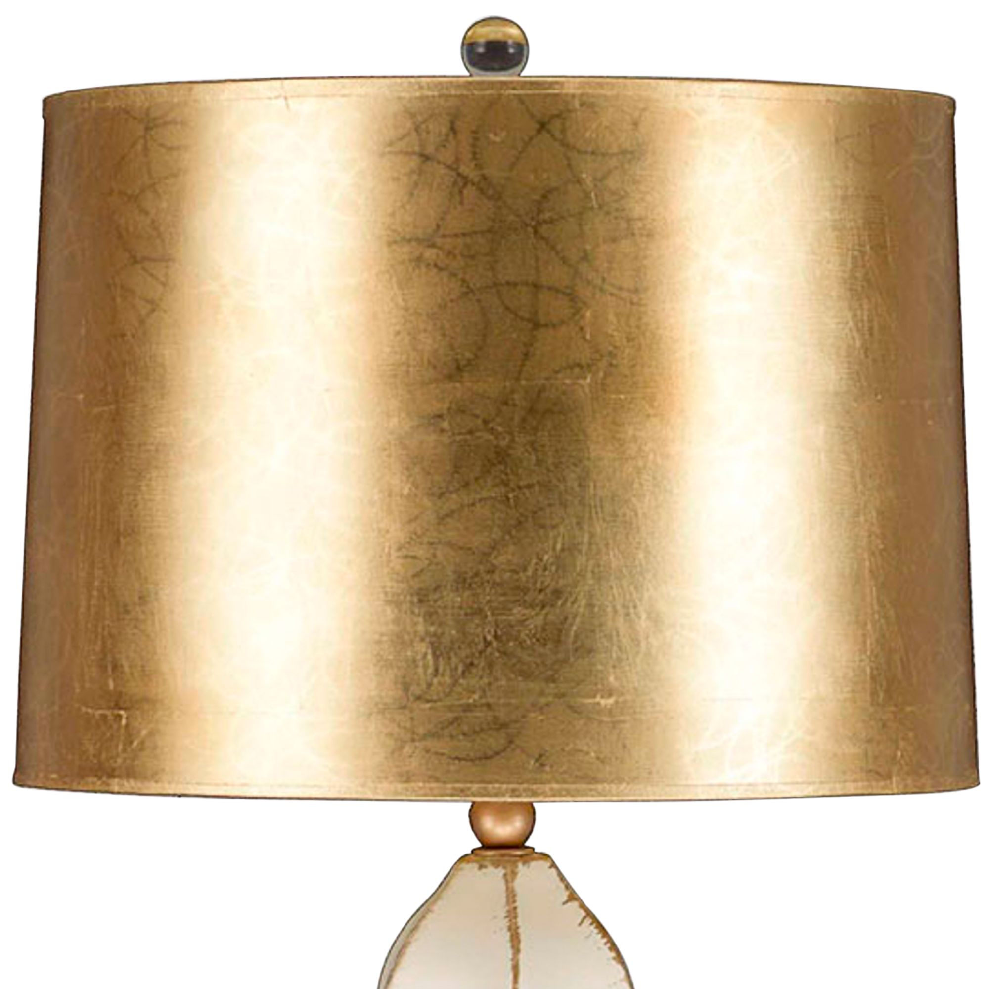 Revelation Ivory Ceramic Twist Table Lamp with Gold Shade 666M3