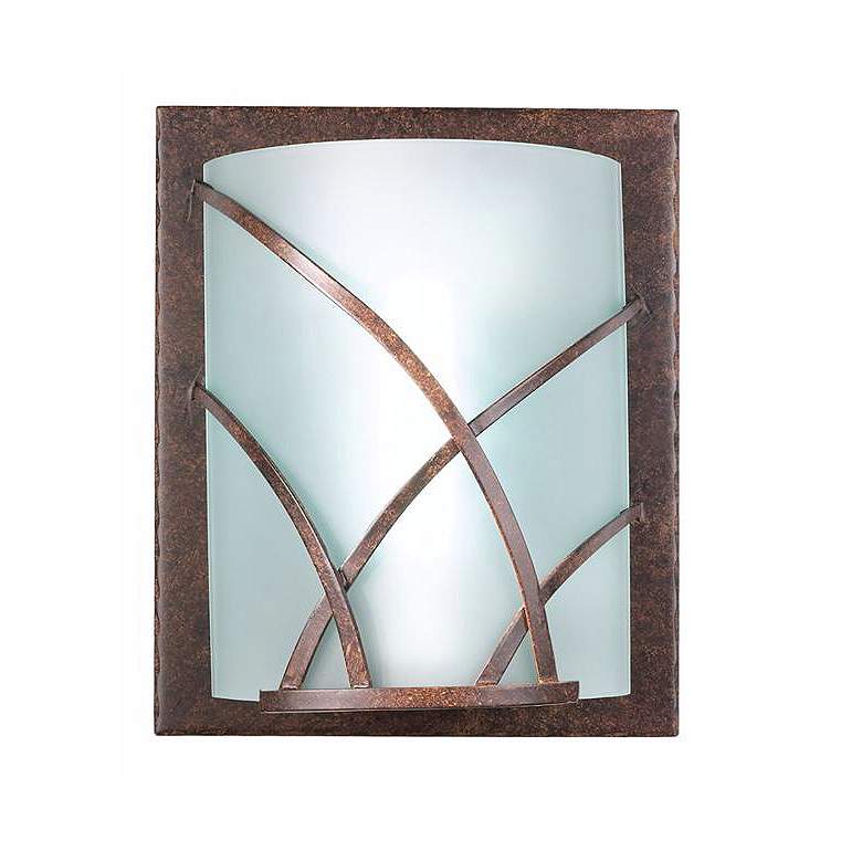 Image 1 Revele 12 inch High Bronze Wall Sconce with Art Glass Shade