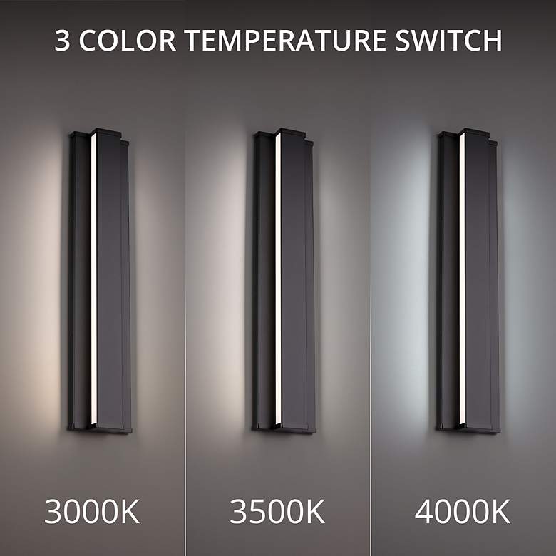 Image 4 Revels 24"H x 5"W 2-Light Outdoor Wall Light in Black more views