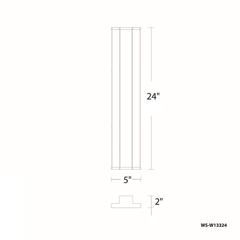 Image 5 Revels 24"H x 5"W 2-Light Outdoor Wall Light in Black more views