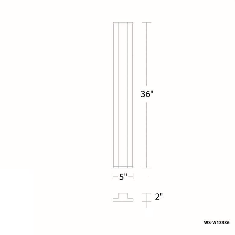 Image 4 Revels 36"H x 5"W 2-Light Outdoor Wall Light in Black more views