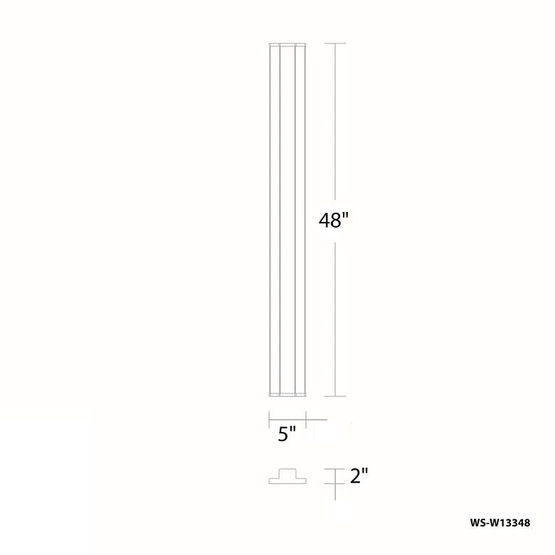 Image 5 Revels 48"H x 5"W 2-Light Outdoor Wall Light in Black more views