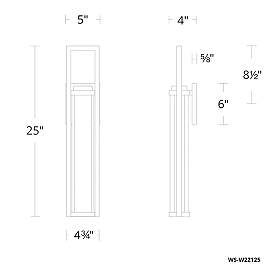 Image4 of Revere 25"H x 5"W 1-Light Outdoor Wall Light in Black more views