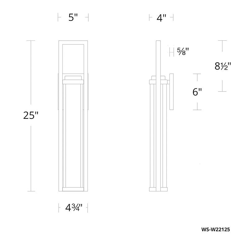 Image 4 Revere 25"H x 5"W 1-Light Outdoor Wall Light in Black more views