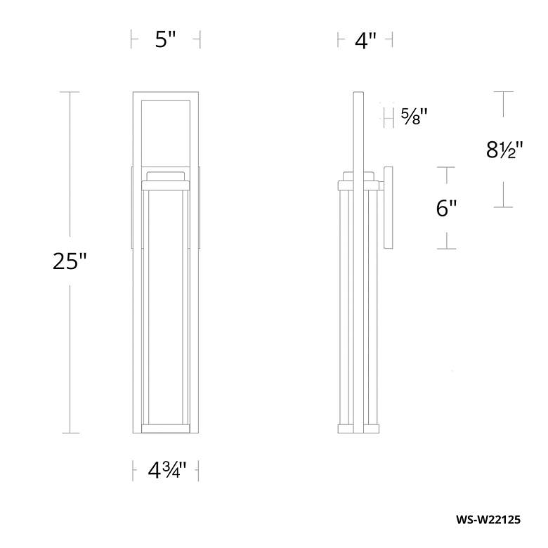 Image 5 Revere 25"H x 5"W 1-Light Outdoor Wall Light in Black more views