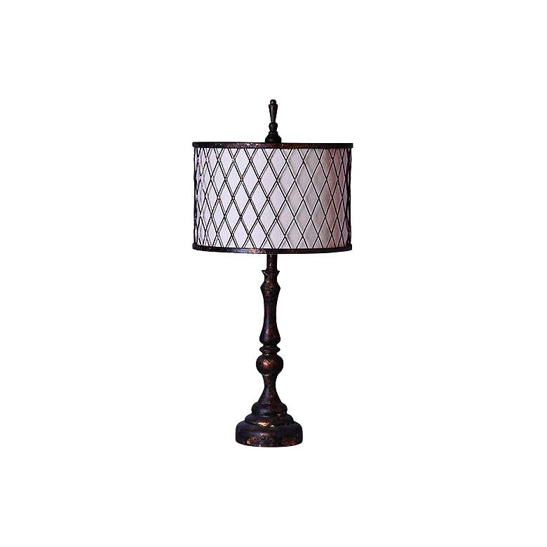 Image 1 Revere Copper Table Lamp with Metal and Fabric Shade