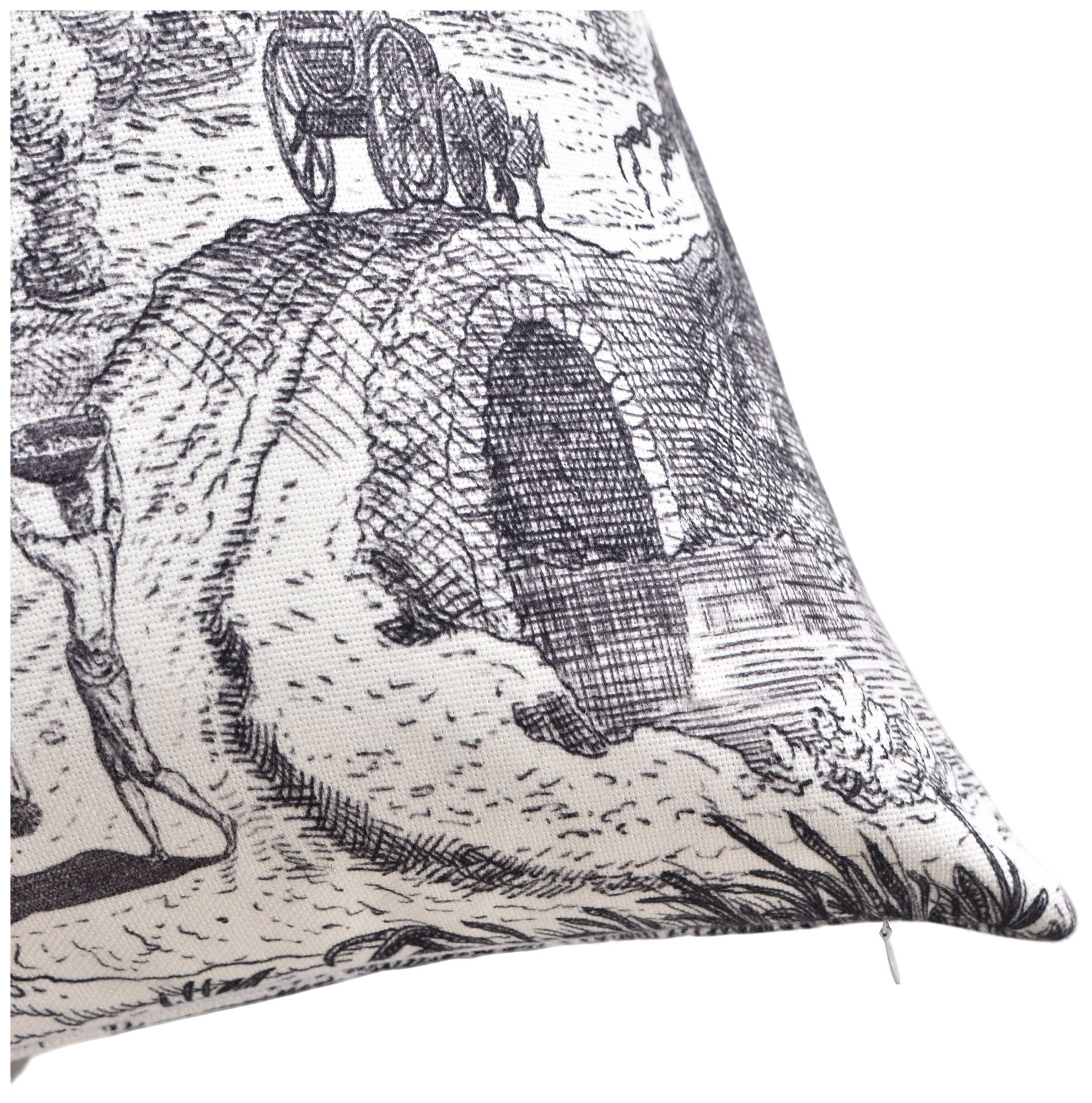 Image 4 Reverie Toile 24" x 24" Ash, Ivory Pillow more views