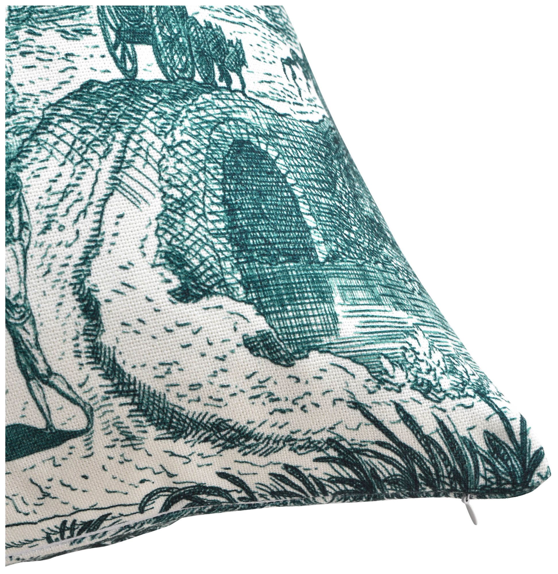 Image 4 Reverie Toile 24" x 24" Azure, Ivory Pillow more views