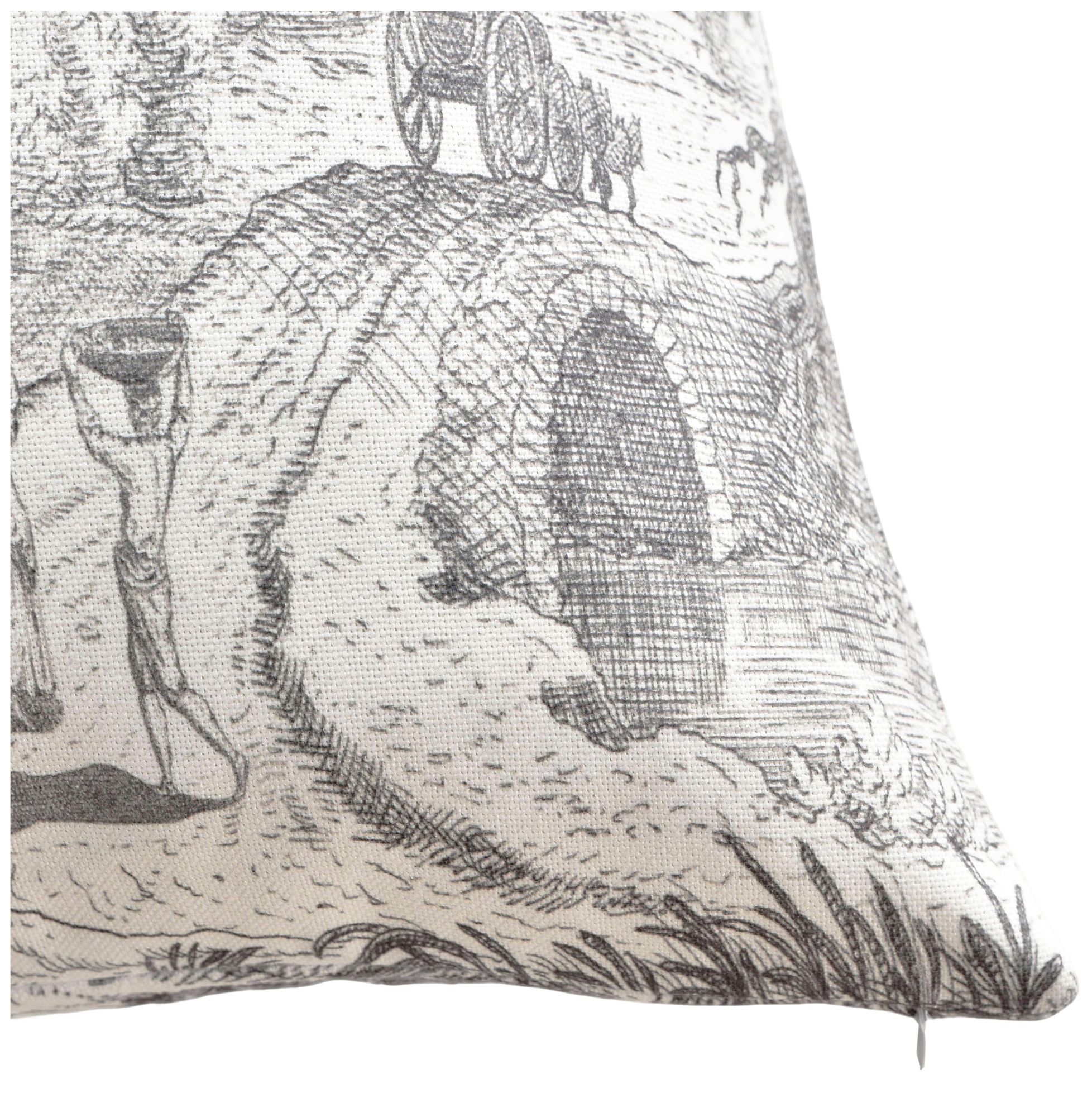 Image 4 Reverie Toile 24" x 24" Dove, Ivory Pillow more views