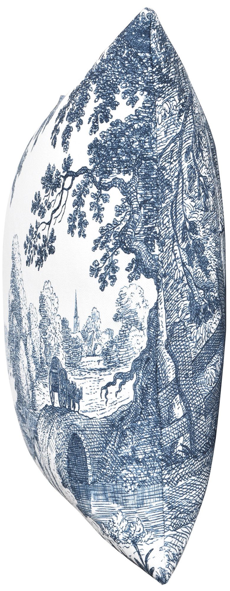 Image 2 Reverie Toile 24" x 24" Indigo, Ivory Pillow more views