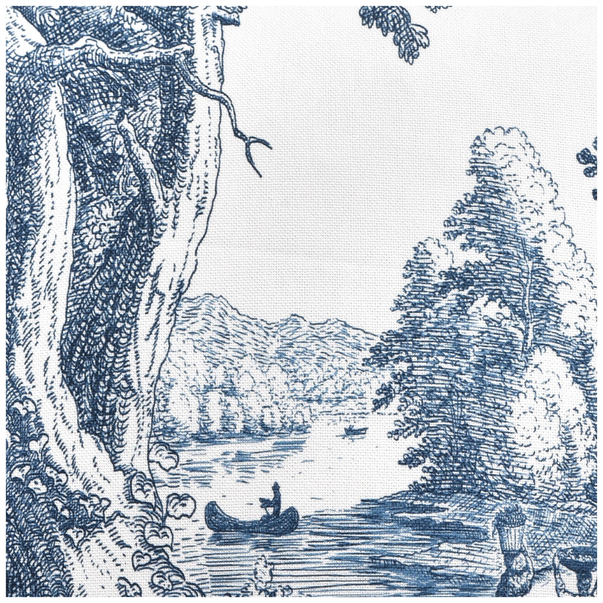 Image 3 Reverie Toile 24" x 24" Indigo, Ivory Pillow more views