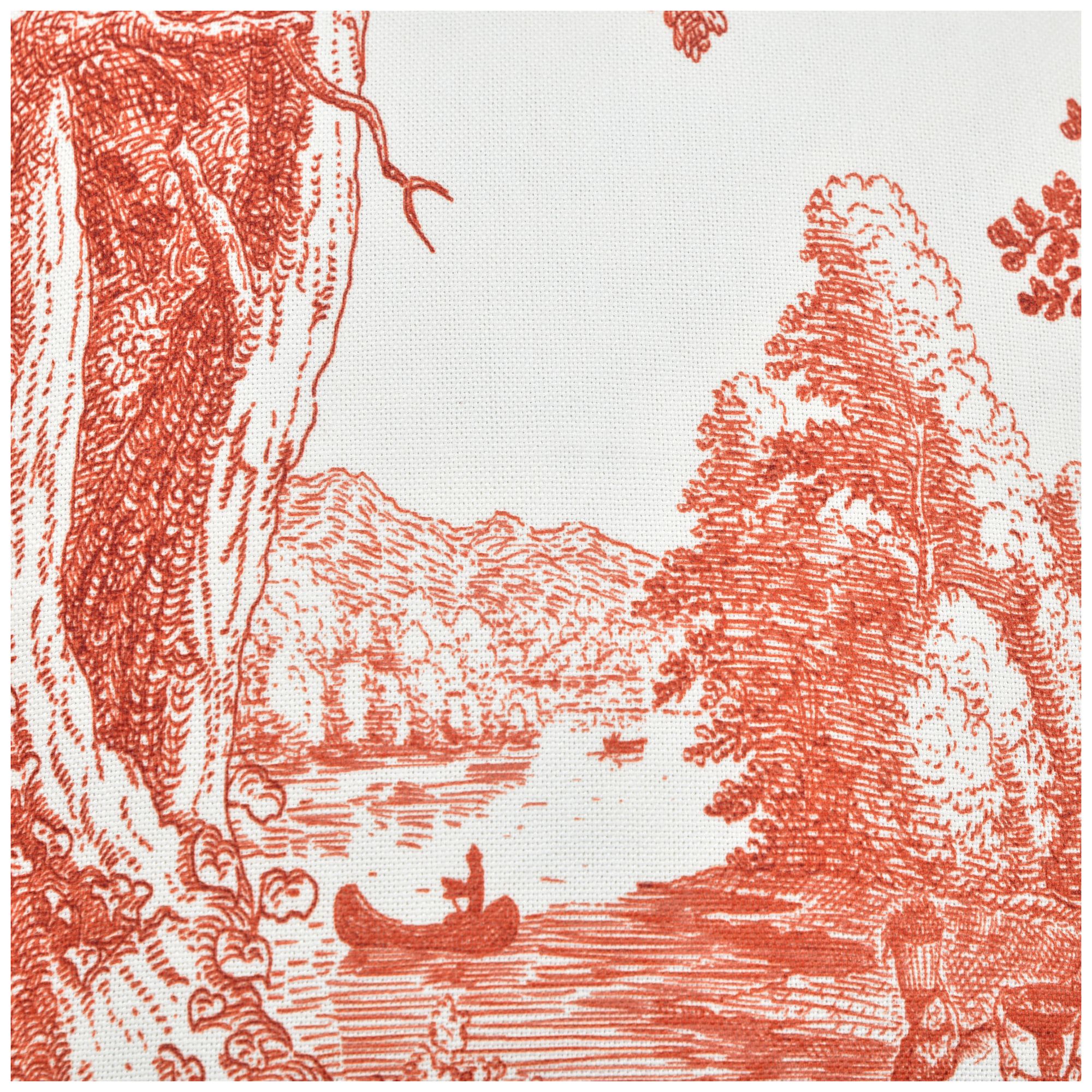 Image 3 Reverie Toile 24" x 24" Persimmon, Ivory Pillow more views