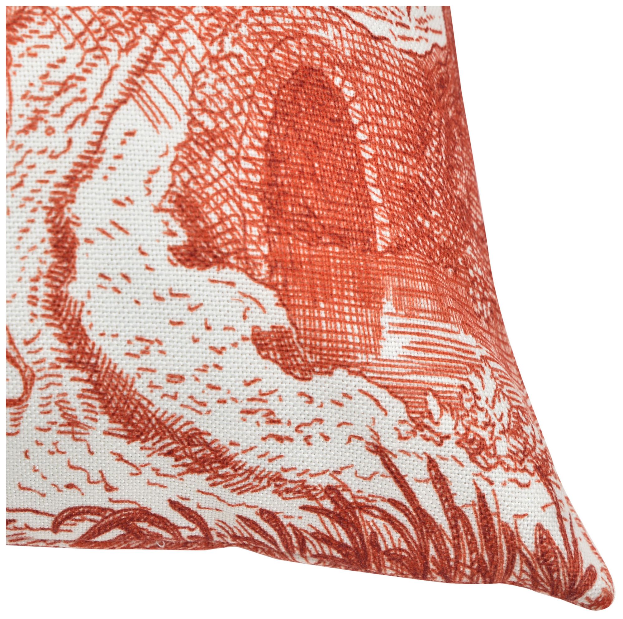 Image 4 Reverie Toile 24" x 24" Persimmon, Ivory Pillow more views