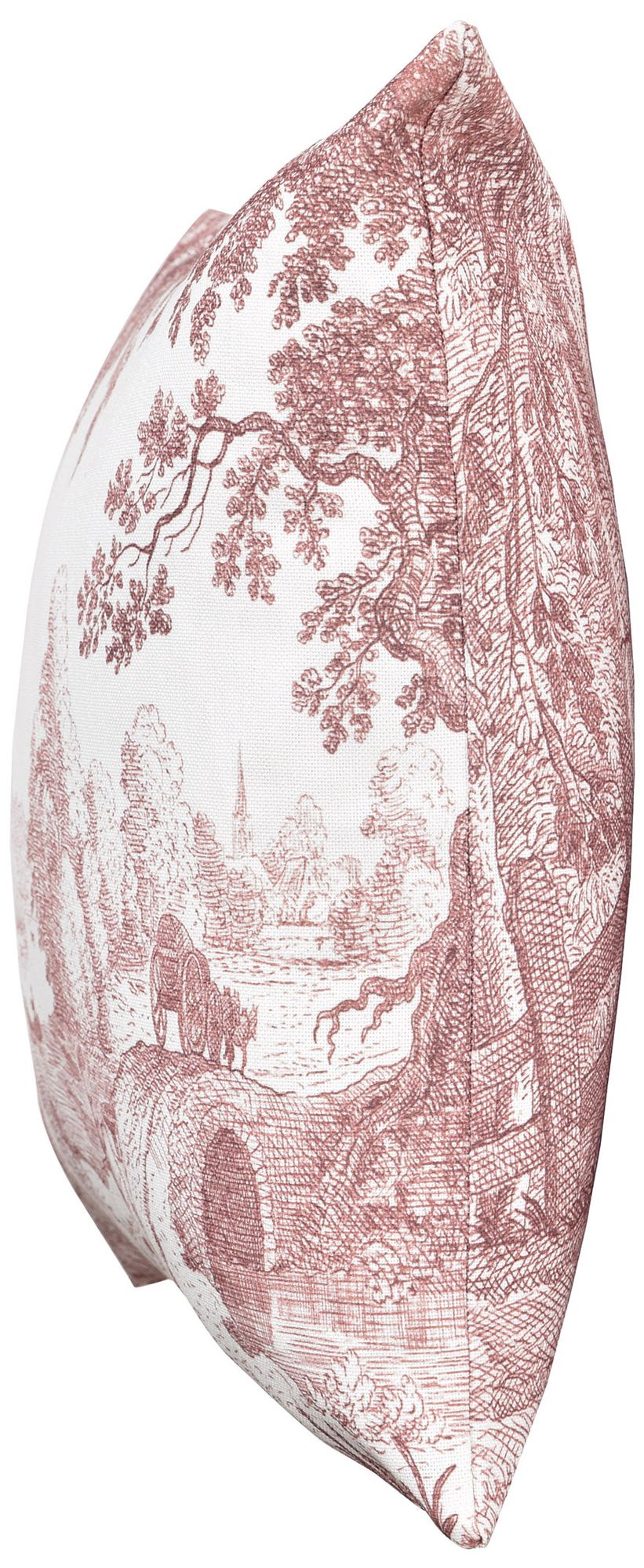 Image 2 Reverie Toile 24" x 24" Roseate, Ivory Pillow more views