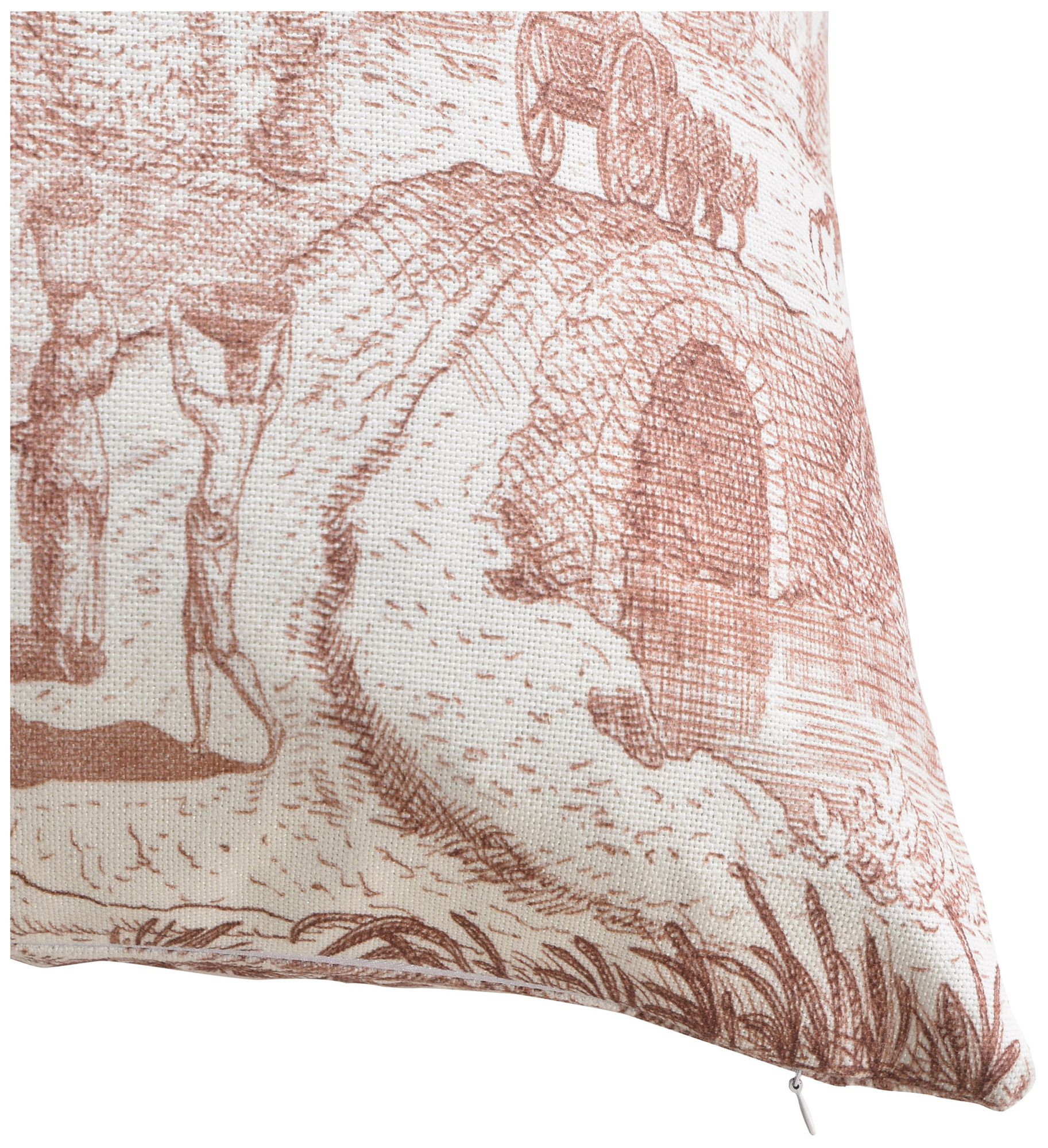 Image 4 Reverie Toile 24" x 24" Roseate, Ivory Pillow more views