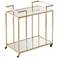 Revival 31 1/2" Wide Antique Silver and Glass Bar Cart
