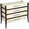 Revo 40" Wide 4-Drawer White Leather Modern Console Chest