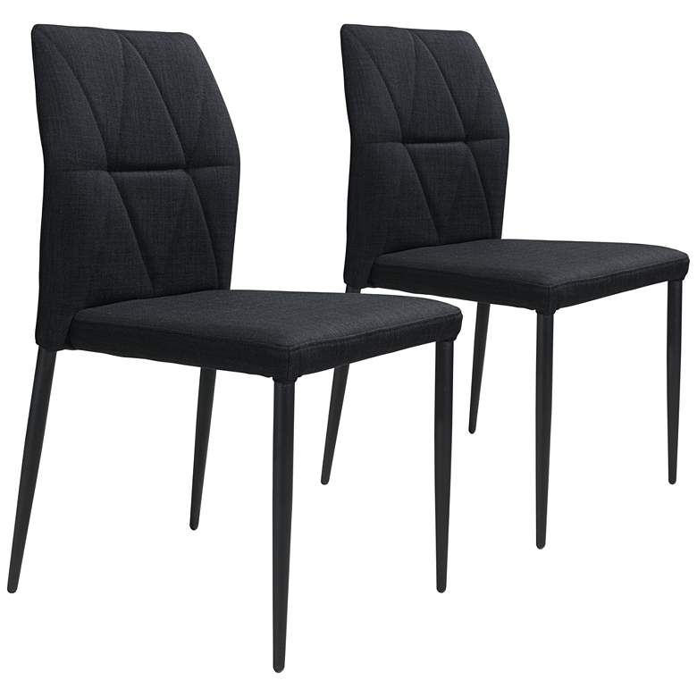 Image 1 Revolution Black Fabric Dining Chairs Set of 2