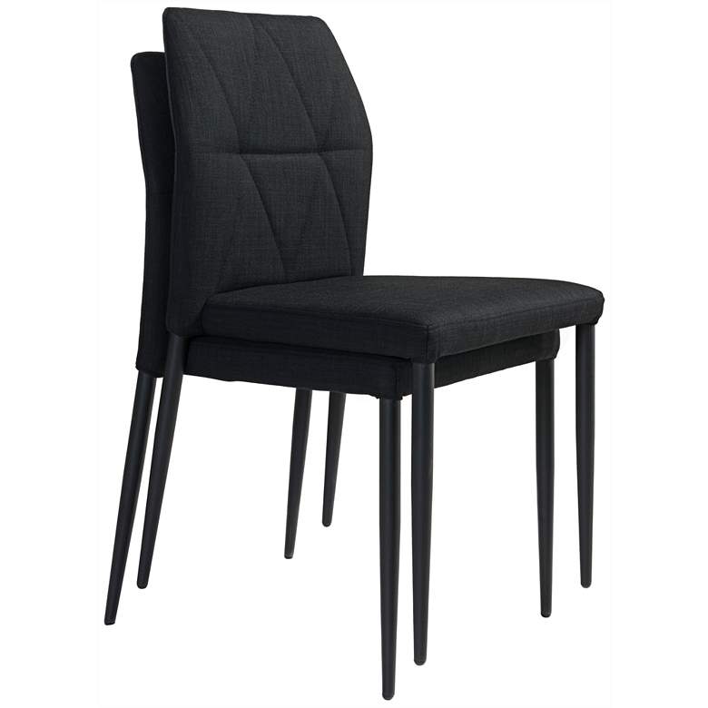 Image 5 Revolution Black Fabric Dining Chairs Set of 2 more views
