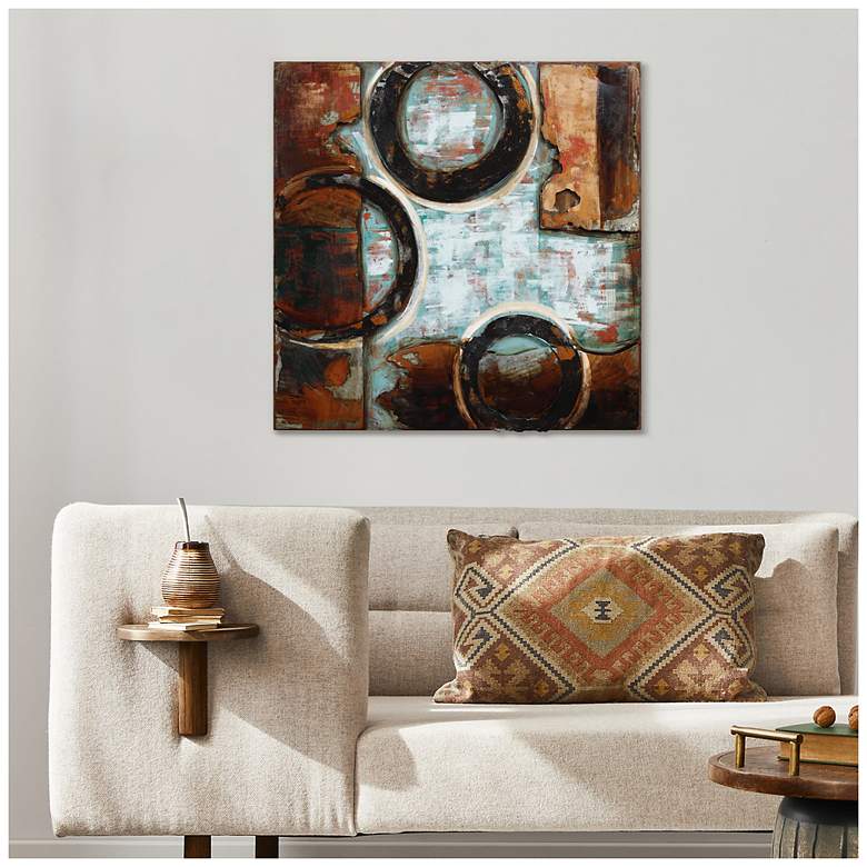 Image 5 Revolutions 2" Mixed Media Iron Hand Painted Dimensional Wall Art more views