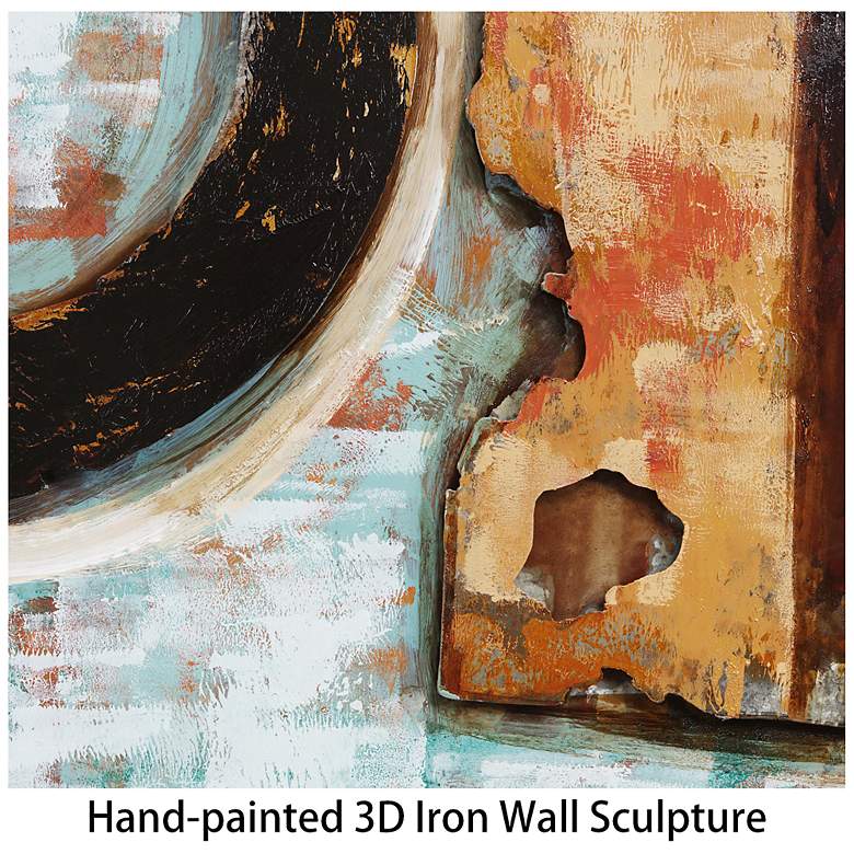 Image 6 Revolutions 2" Mixed Media Iron Hand Painted Dimensional Wall Art more views