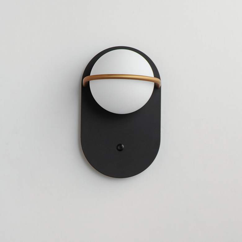 Image 2 Revolve 1-Light LED Wall Sconce Black / Gold more views
