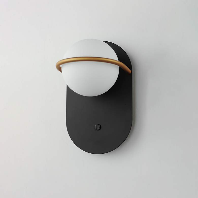 Image 4 Revolve 1-Light LED Wall Sconce Black / Gold more views