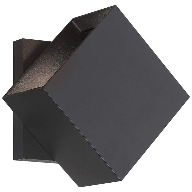 Image 2 Revolve 4 3/4"H Sand Black Square LED Outdoor Wall Sconce