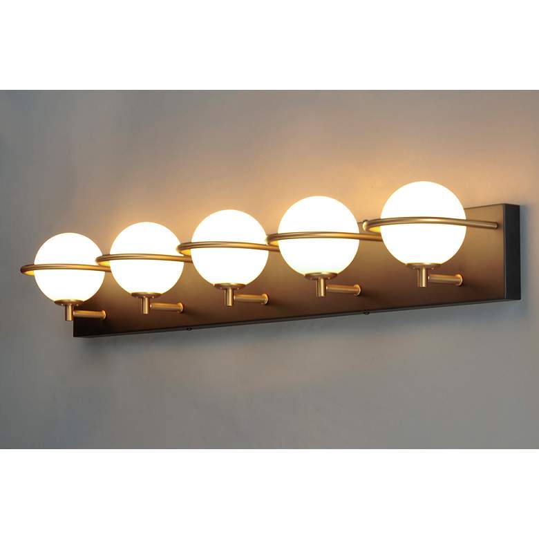 Image 2 Revolve 5-Light LED Bath Vanity - Black - Gold more views