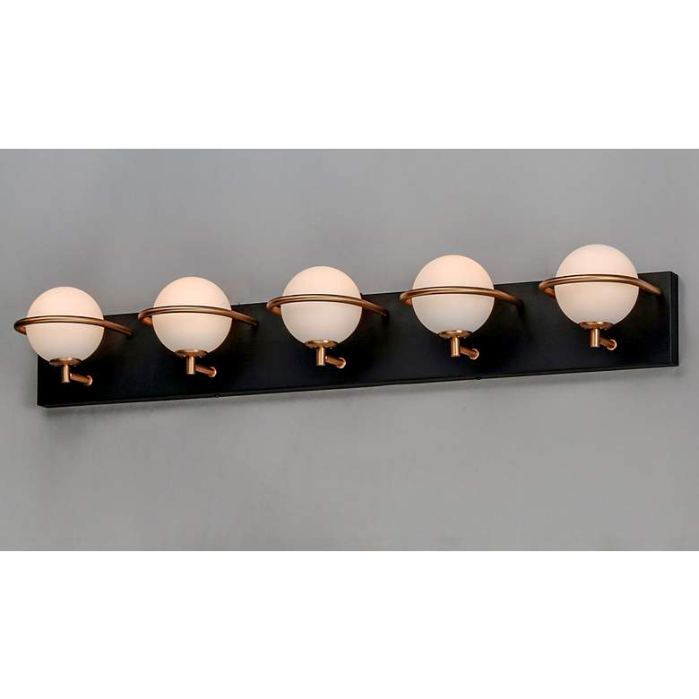 Image 3 Revolve 5-Light LED Bath Vanity - Black - Gold more views