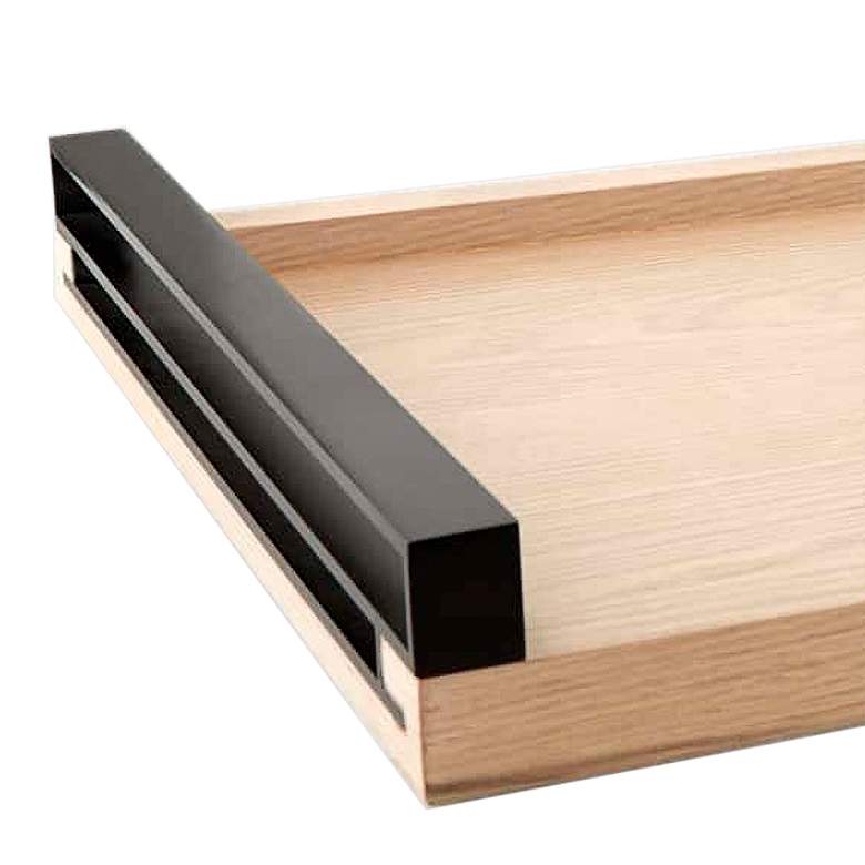 Image 2 Rexburg Blonde Oak Wood Rectangular Tray with Handles more views