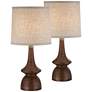 Rexford Walnut Finish Modern Mid-Century Table Lamps Set of 2