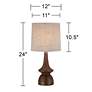 Rexford Walnut Finish Modern Mid-Century Table Lamps Set of 2