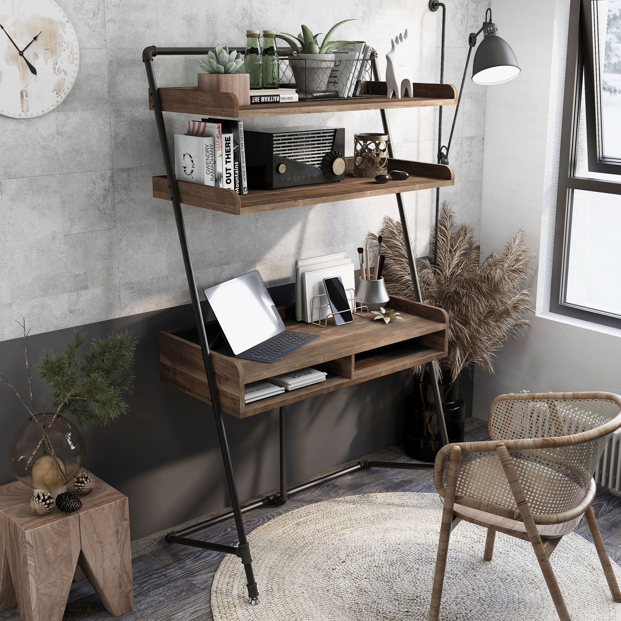 leaning writing desk