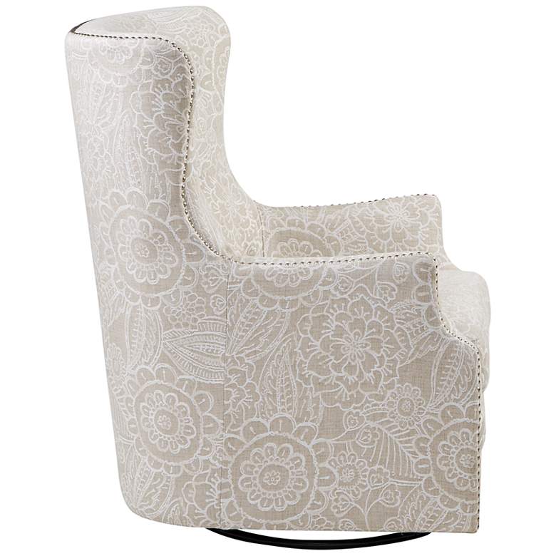 Image 7 Rey Cream Fabric Tufted Swivel Glider Chair more views