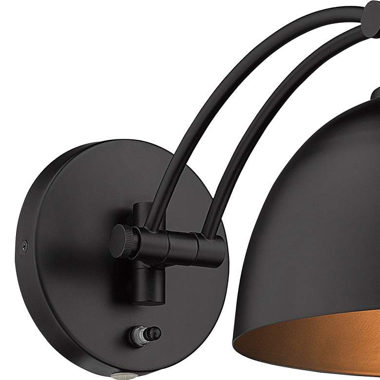 Image 2 Rey Matte Black Adjustable Arm Wall Lamp more views