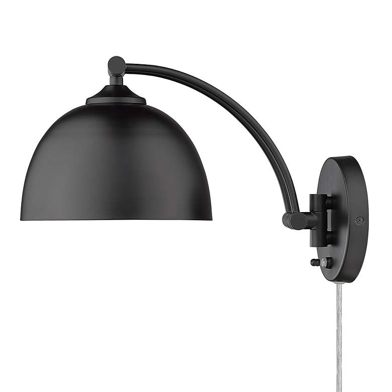 Image 3 Rey Matte Black Adjustable Arm Wall Lamp more views